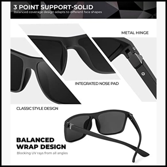 Polarized Sunglasses with UV Protection, HD Lens, Lightweight Plastic Frames main image 6
